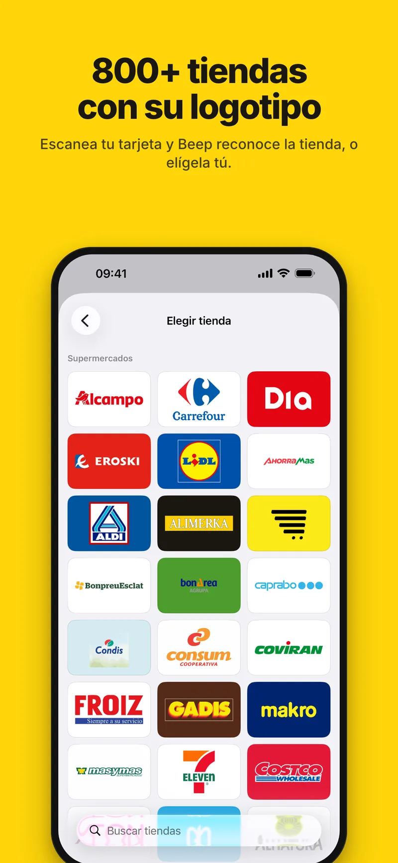 Más de 800 tiendas incluidas, con su logo