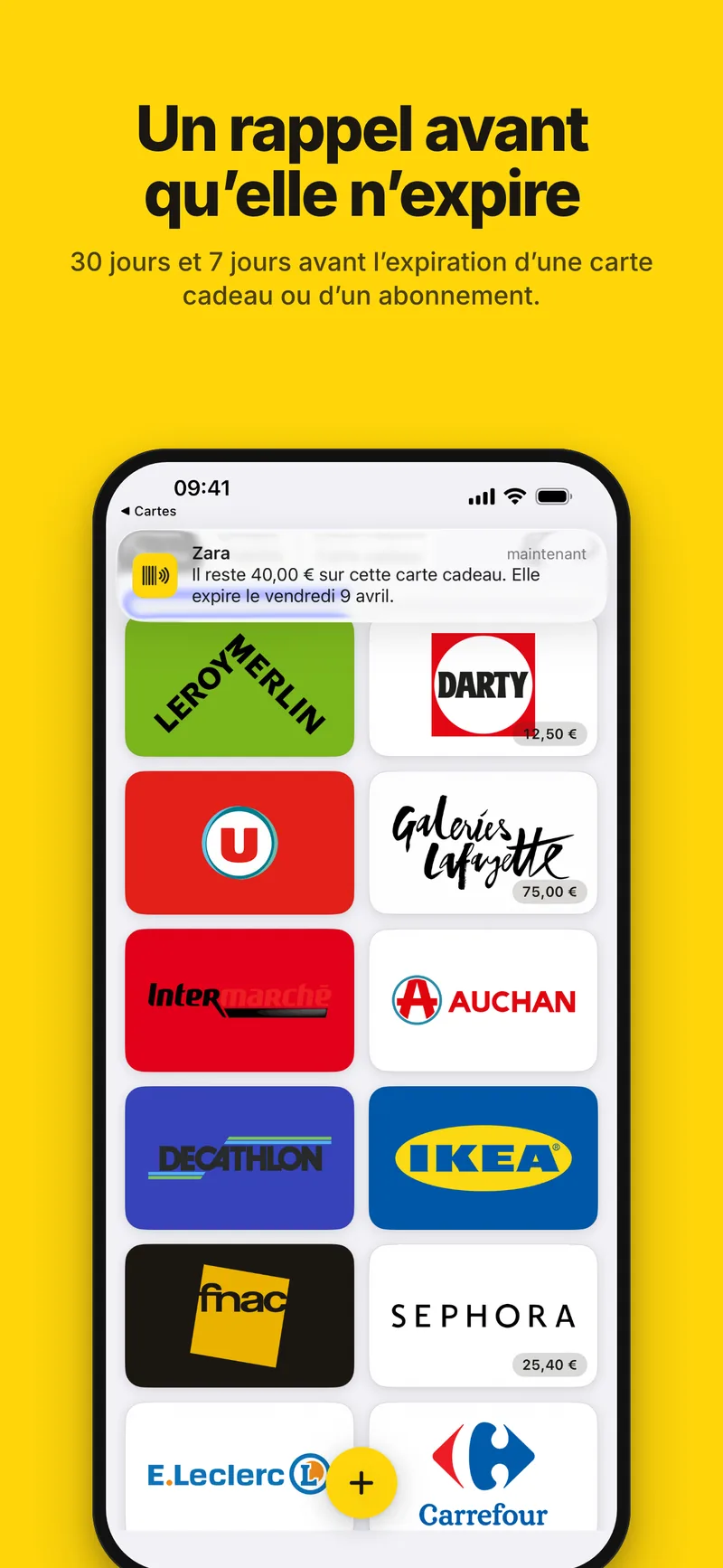 Un rappel avant qu’une carte cadeau n’expire