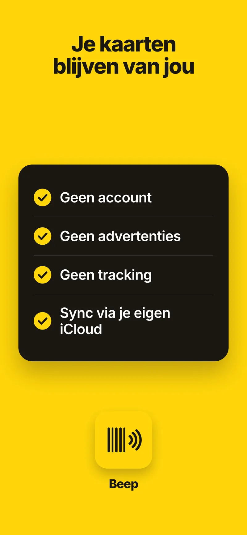 Je kaarten blijven van jou – geen account, geen advertenties, geen tracking, sync via je eigen iCloud