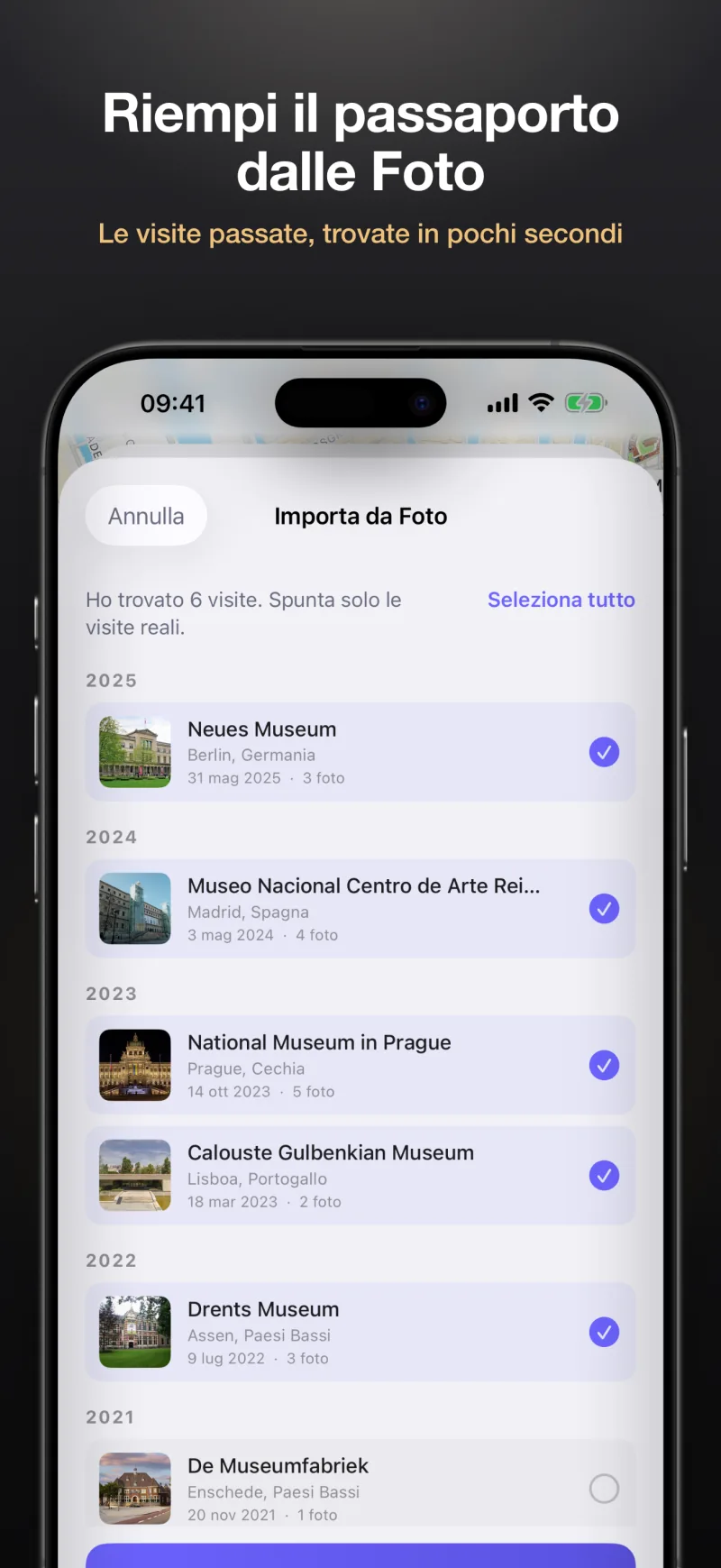 Con Importa da Foto ritrovi le visite fatte prima di avere l’app