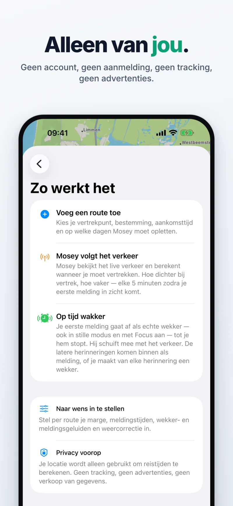 Alleen van jou – geen account, geen registratie, geen tracking, geen advertenties