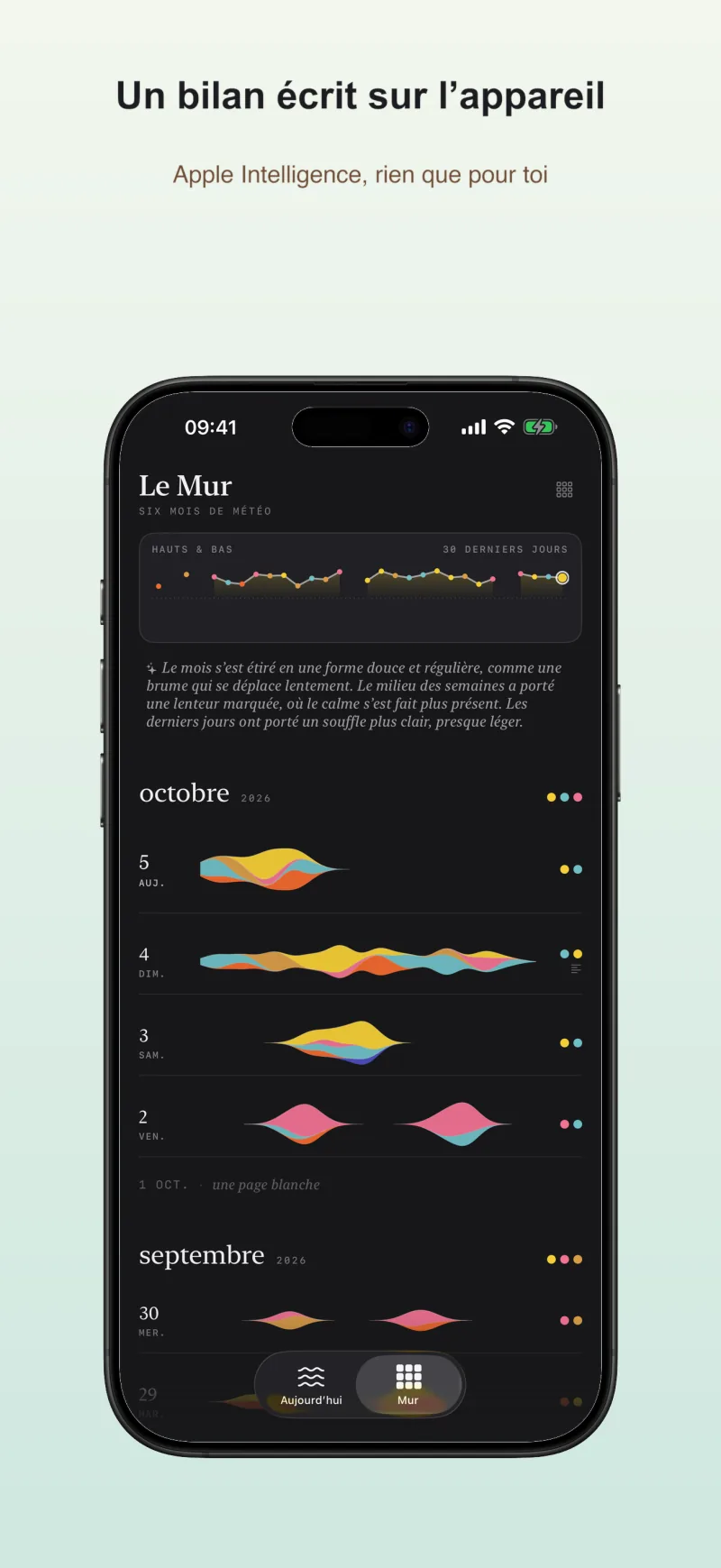 Un bilan mensuel rédigé sur l’appareil par Apple Intelligence
